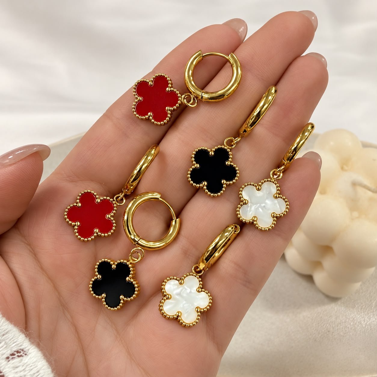 aros 0 set x 3 pares pasantes dorado mod L