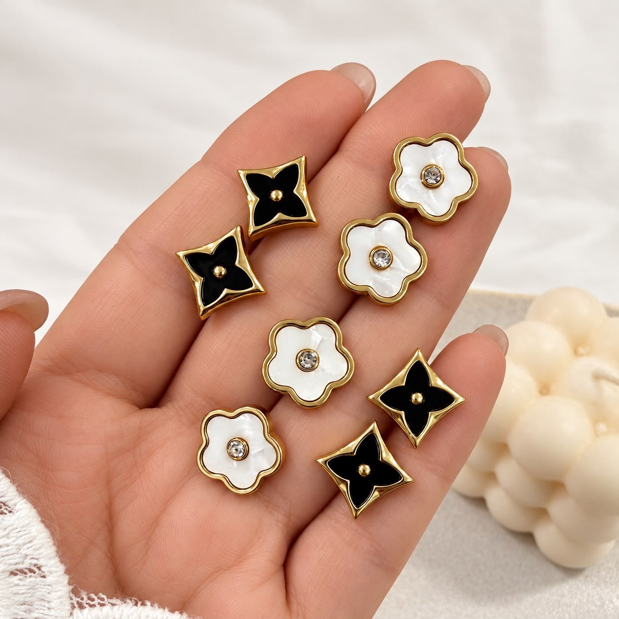 aros 0 set x 4 pares pasantes dorado mod I