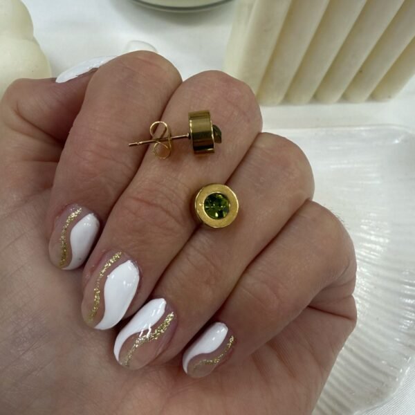 aros dora 21 piedra verde