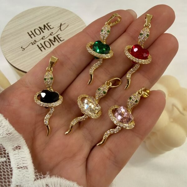 dije snake cubic colores varios x unidad dorado