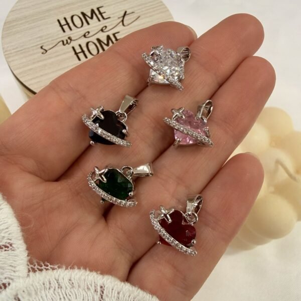 a dije a corazon stars cubic colores varios a.q