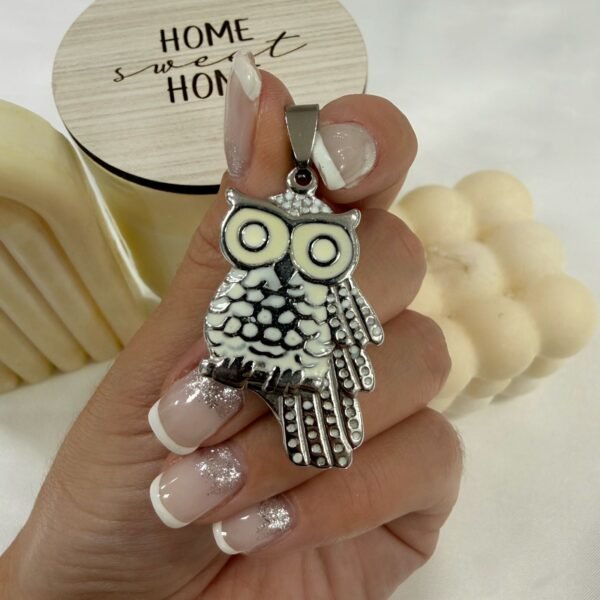 dije lechuza blanco/negro a.q outlet