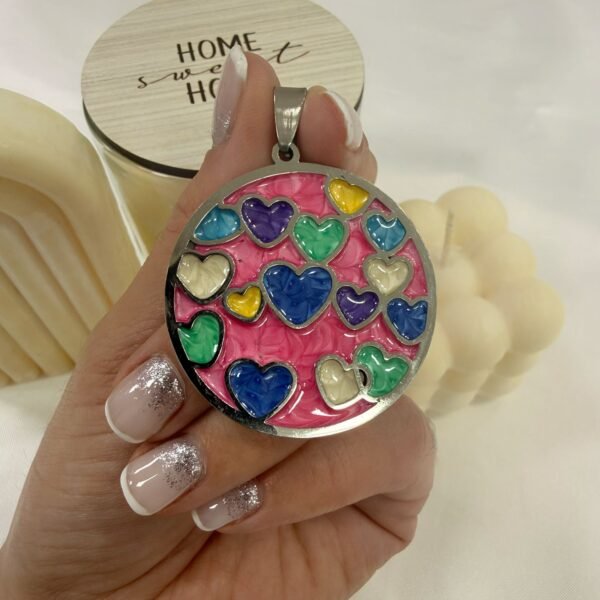 a dije medalla corazones