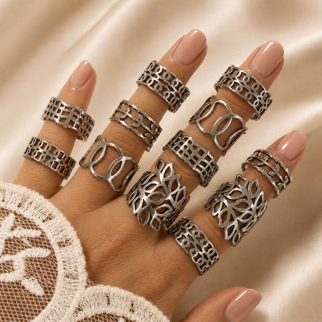 a a kit x 12 anillos surtidos talles variados modelo 1 a.q