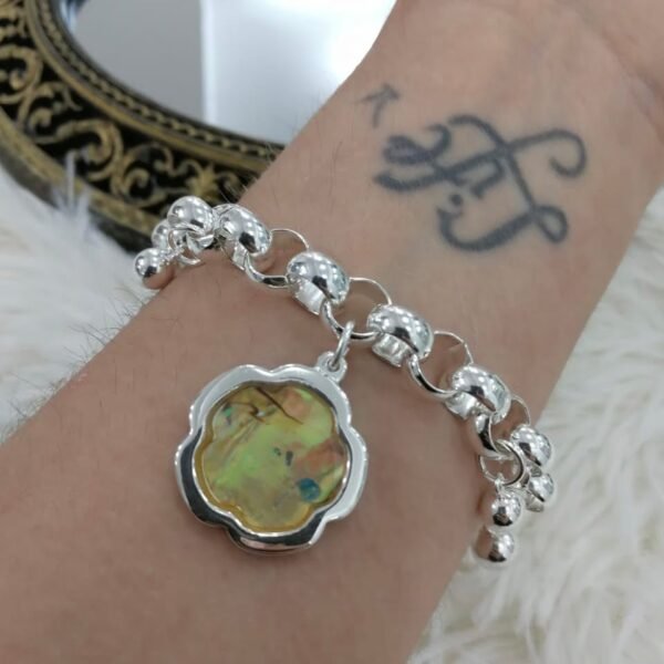 Pulsera Flor Nacar Cloisone