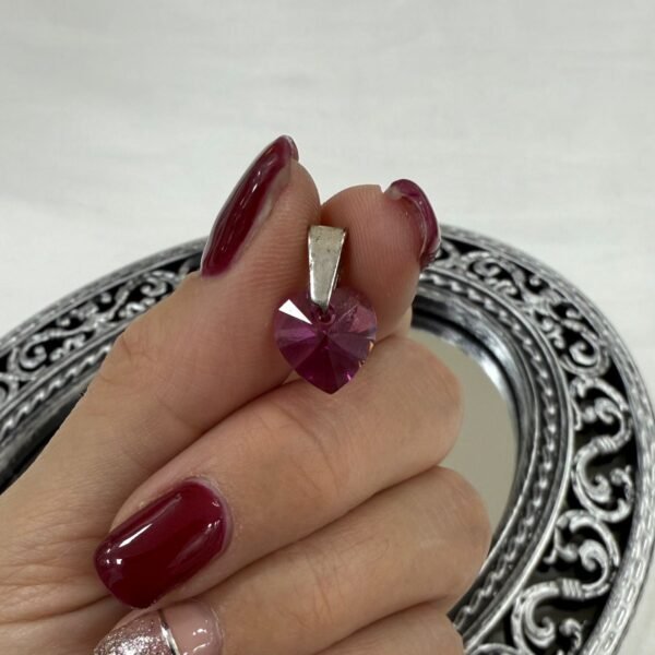 a  Dije a cristal sw corazon lila 8mm mini rosa