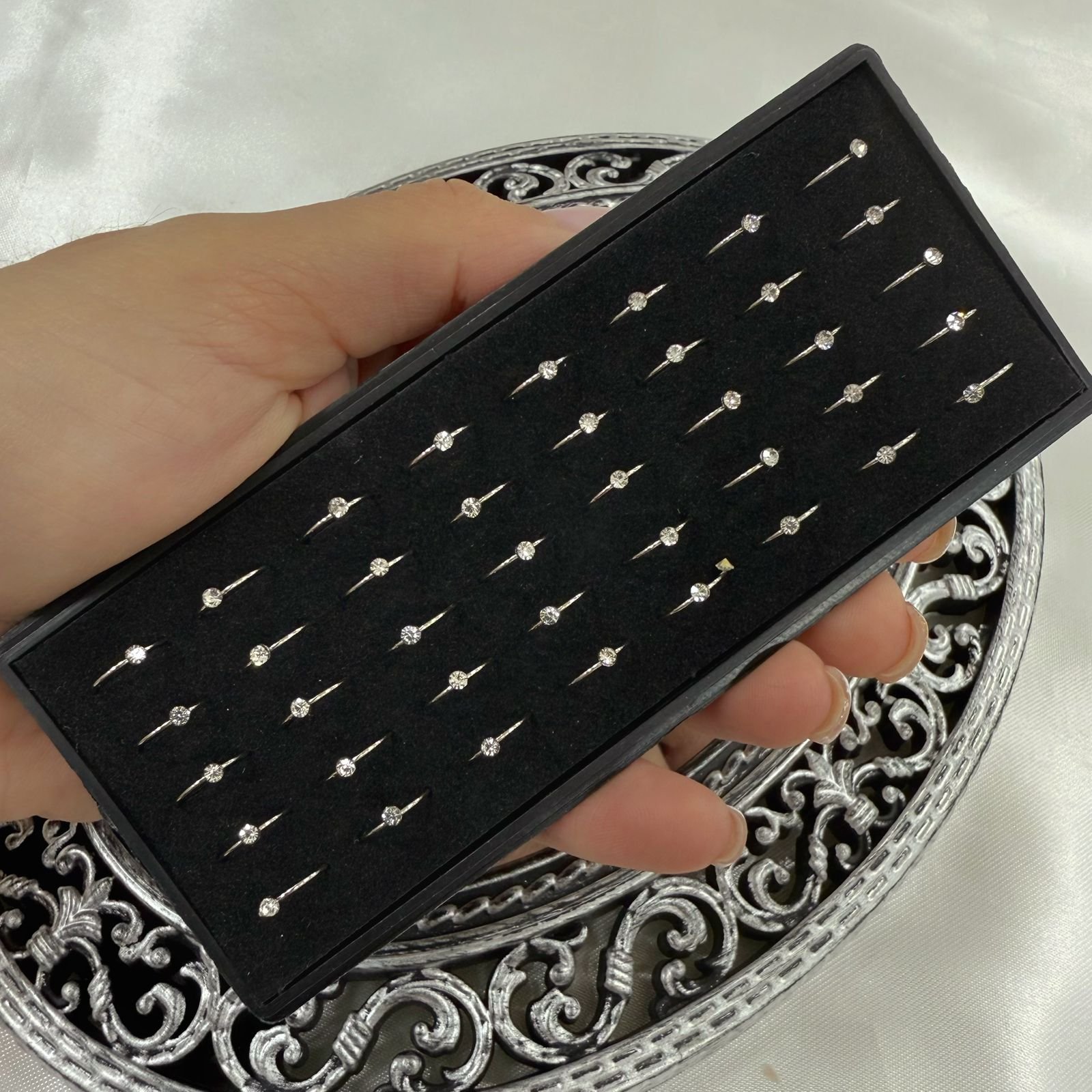 a piercing para nariz argollita con cubic blanco x40 - Image 2