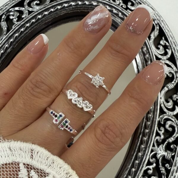a a kit x 3 anillos plata mod O