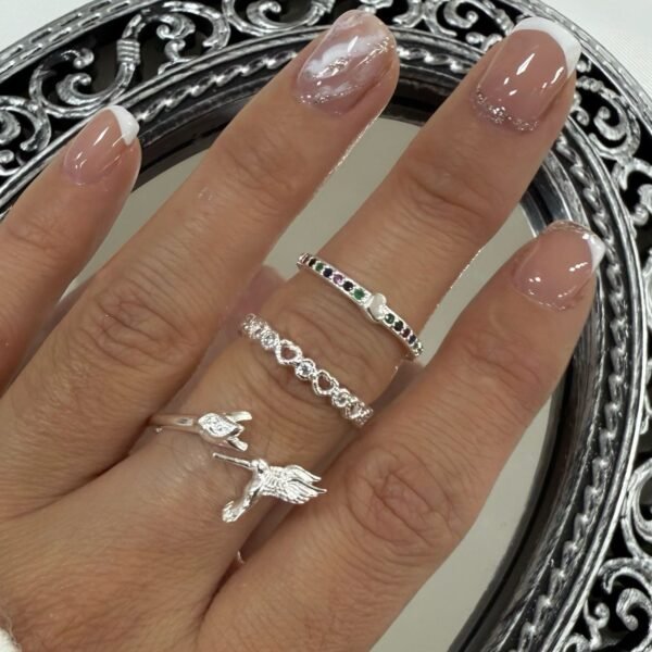 a a kit x 3 anillos plata mod R