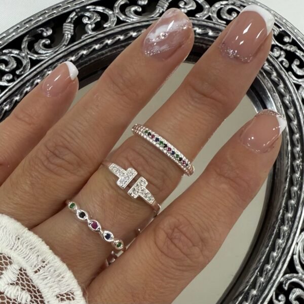 a a kit x 3 anillos plata mod X