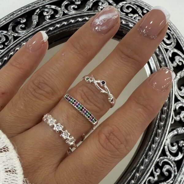 a a kit x 3 anillos plata mod W
