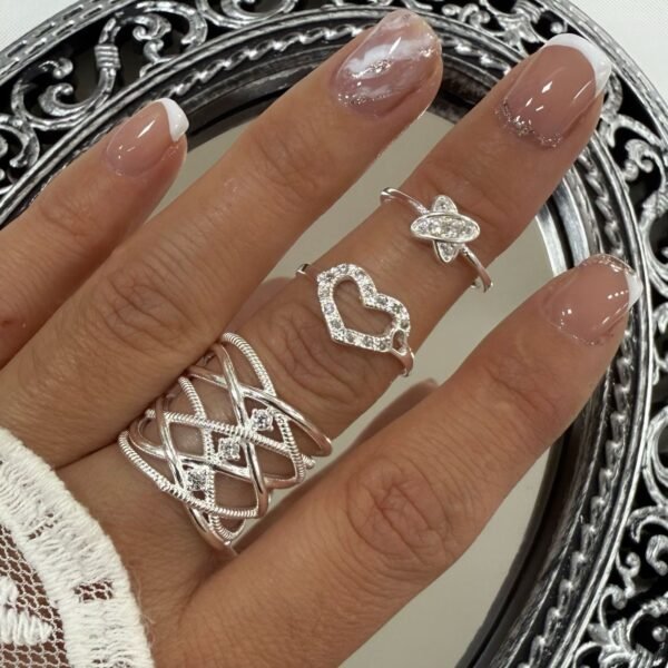 a a kit x 3 anillos plata mod Z