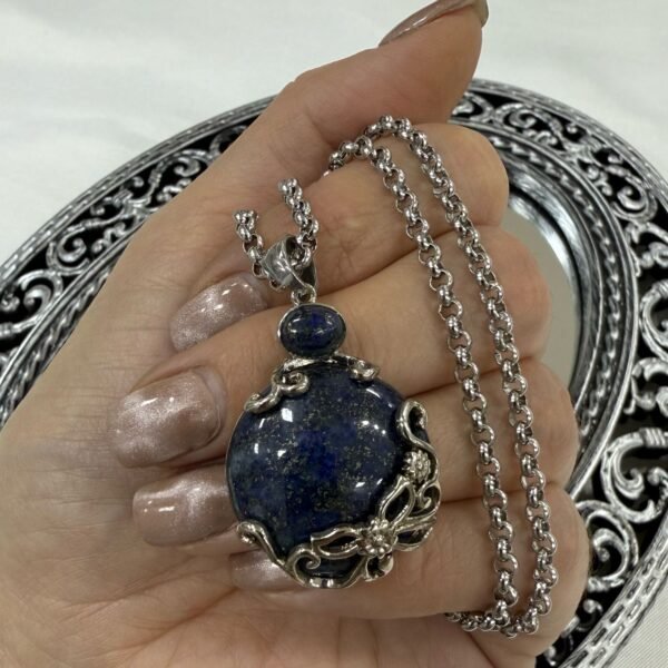 D conjunto piedra azul con cadena mini rolo a.q