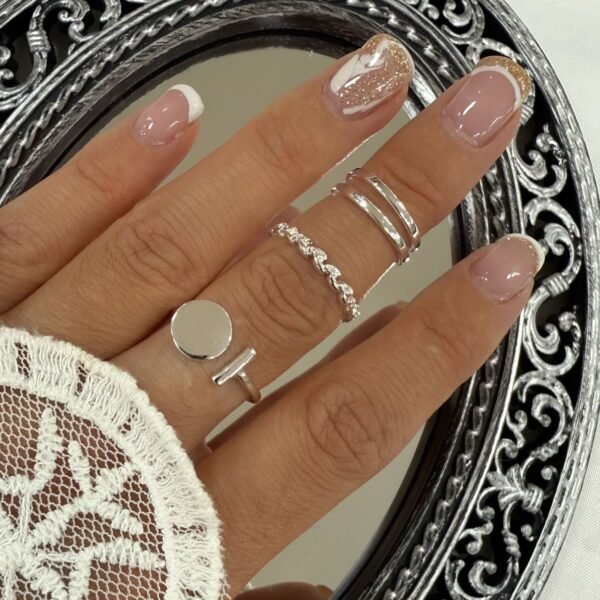 a kit x 3 anillos cubic micropave. mod 5
