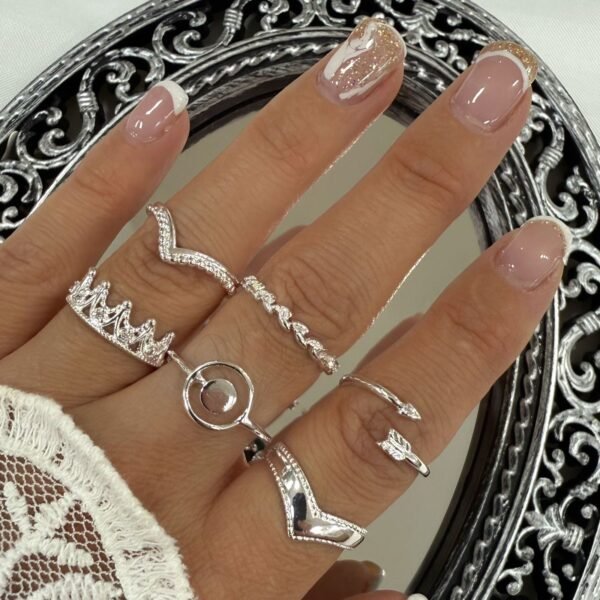 a kit x 6 anillos cubic micropave. mod 6