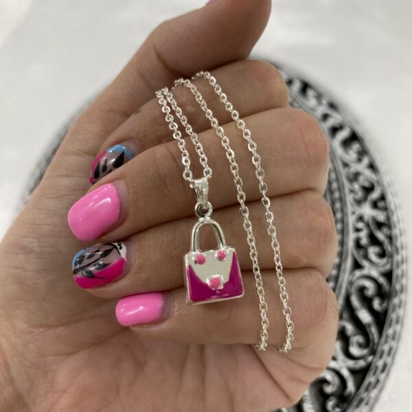 A Dije carterita plata 925 con cadena acero blanco de regalo