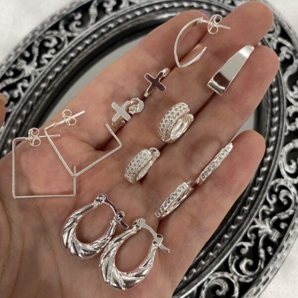 a kit x 6 pares aros semi argollas Clasicas 3