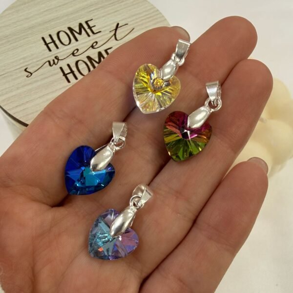 Dije a cristal  corazon (elegir color)