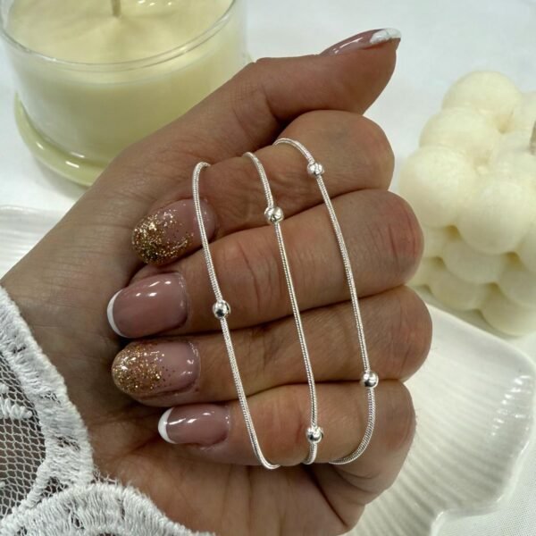 Cadena Cola De Rata con bolitas x 45cm