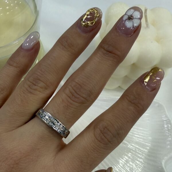 anillo medio sinfin doble blanco