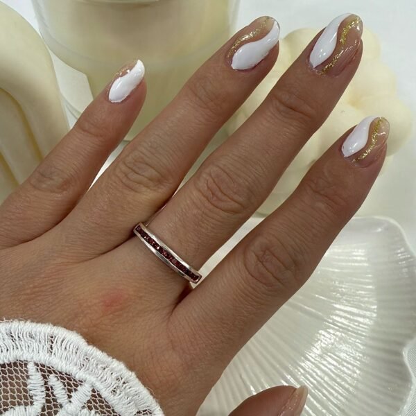 anillo medio sinfin simple rojo