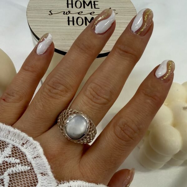 Anillo nacar 2 blanco