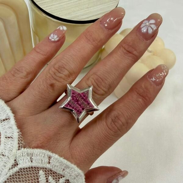 Anillo cubic estrella brillos mod 3