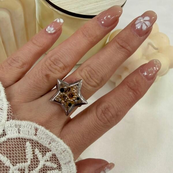 Anillo cubic estrella brillos mod 2