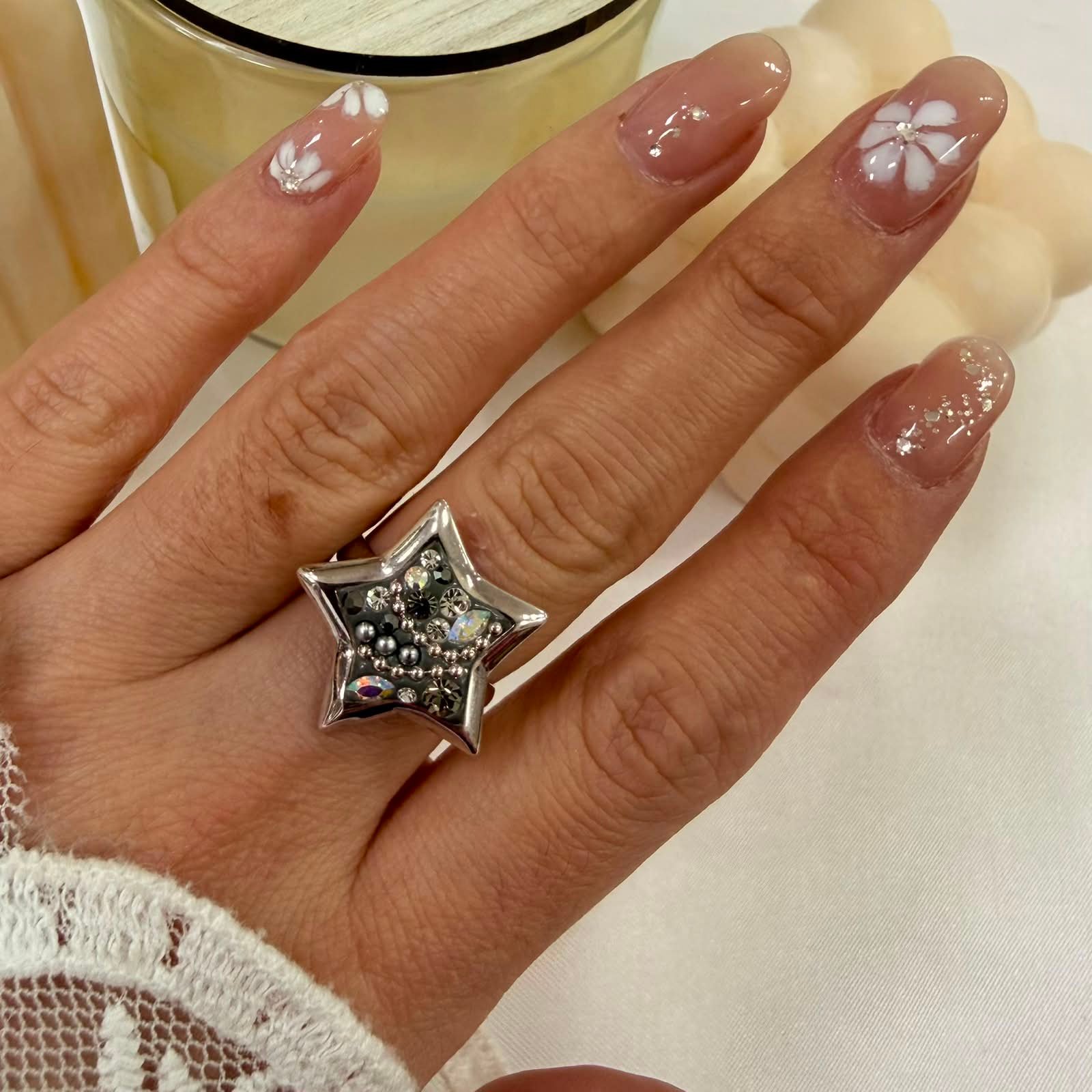 Anillo cubic estrella brillos mod 1