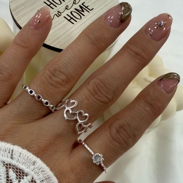 a a kit x 3 anillos a plata mod 9