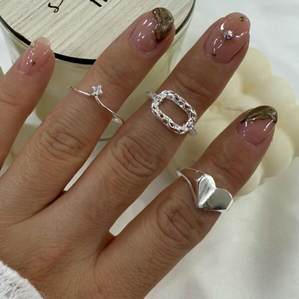 a a kit x 3 anillos falanges talle chico 12 plata mod 21