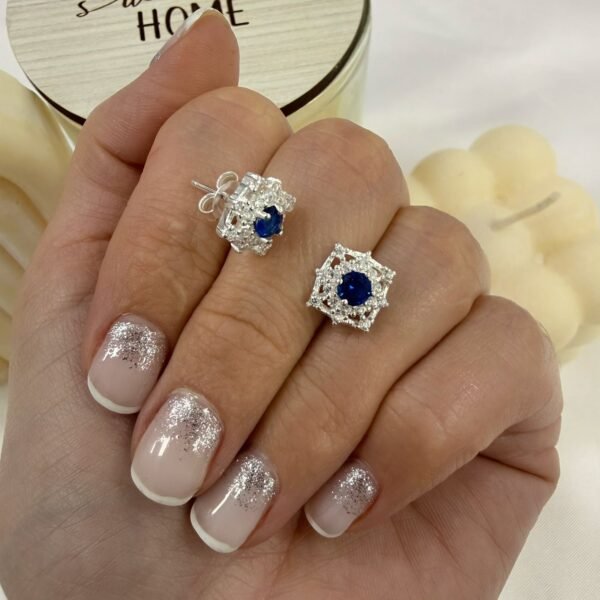 Aros pasantes cubic circon azul mod 10