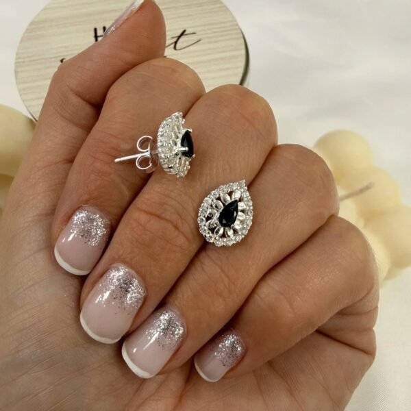 Aros pasantes cubic cuarzo negro mod 3