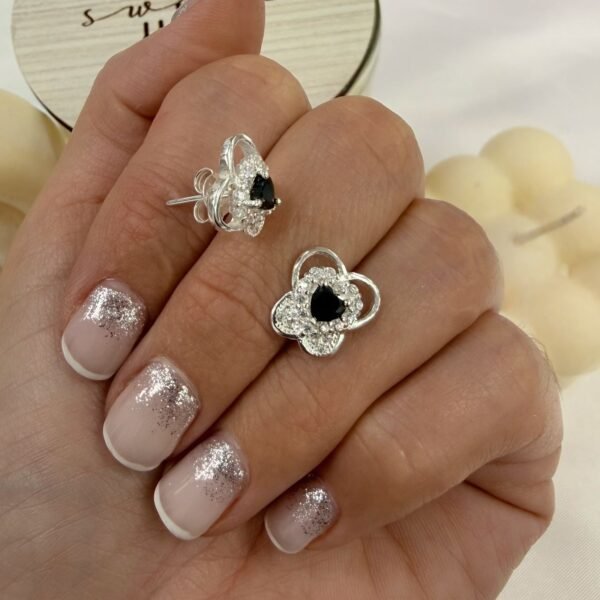 Aros pasantes cubic circon negro mod 16