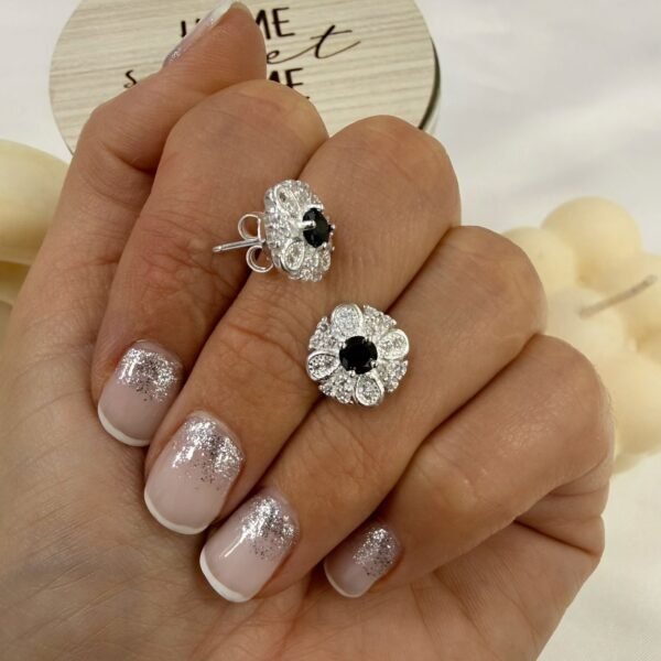 Aros pasantes cubic cuarzo negro mod 1