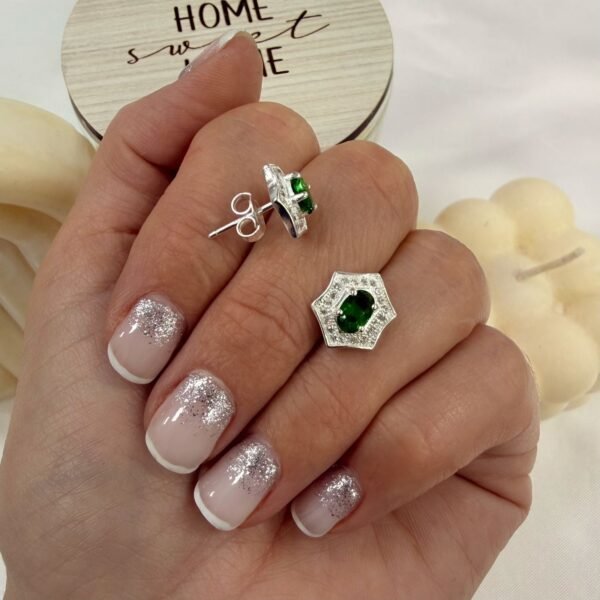 Aros pasantes cubic esmeralda mod 7