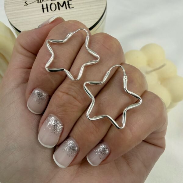 argollas clasicas estrella pasante 2cm