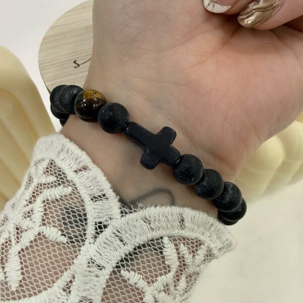 pulsera piedras negras extensibles