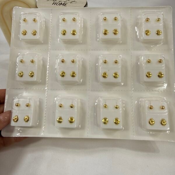 blister abridores dorados x12 pares boton liso