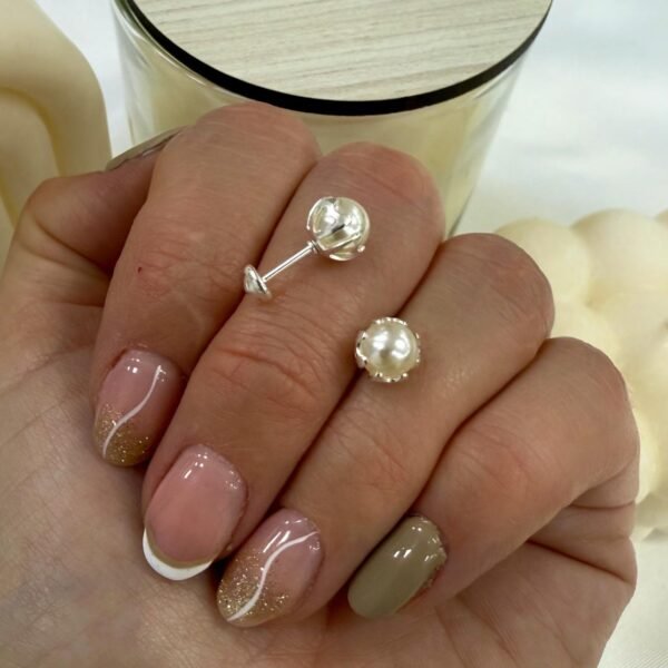 Aros Abridores perla engarzada Z mediana