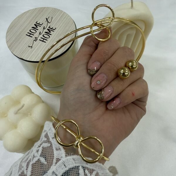 conjunto gargantilla, esclava y aros mod 5