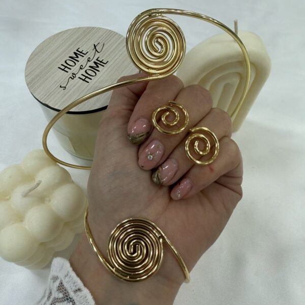 conjunto gargantilla, esclava y aros mod 4