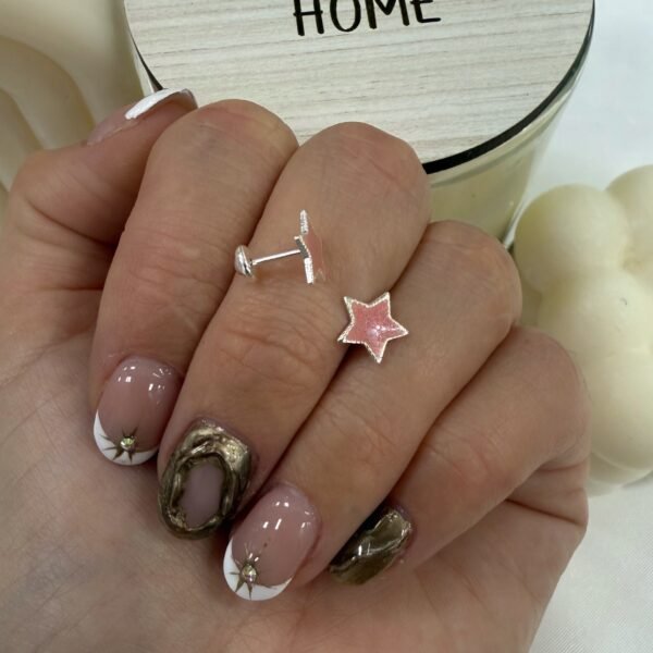 Aros Abridores estrella glitter