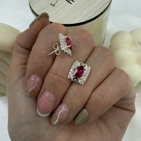 Aros pasantes  cubic rubi rosa mod 2