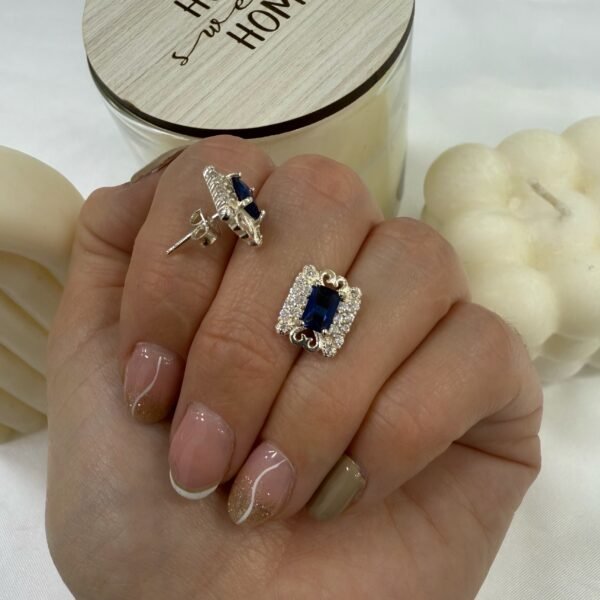 Aros pasantes cubic cuarzo azulado