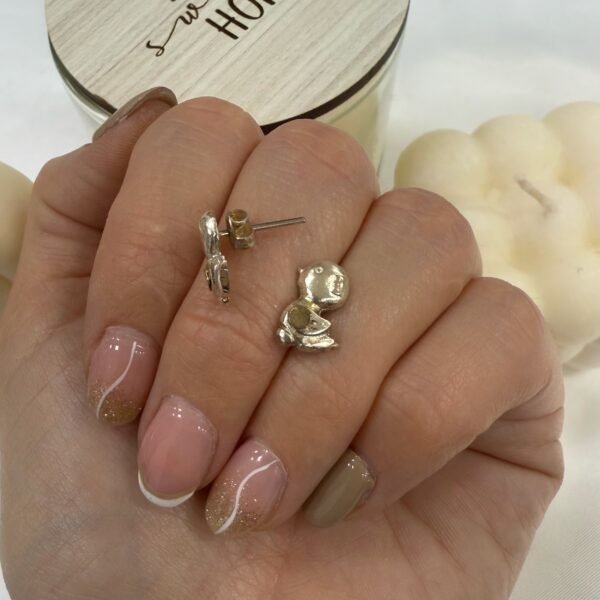 Aros Plata Y Oro forma duck