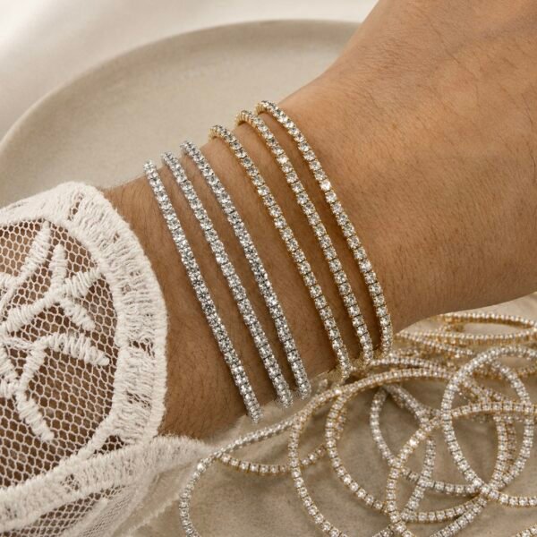 0oferta pack x 6 pulseras extensibles microzirconia.