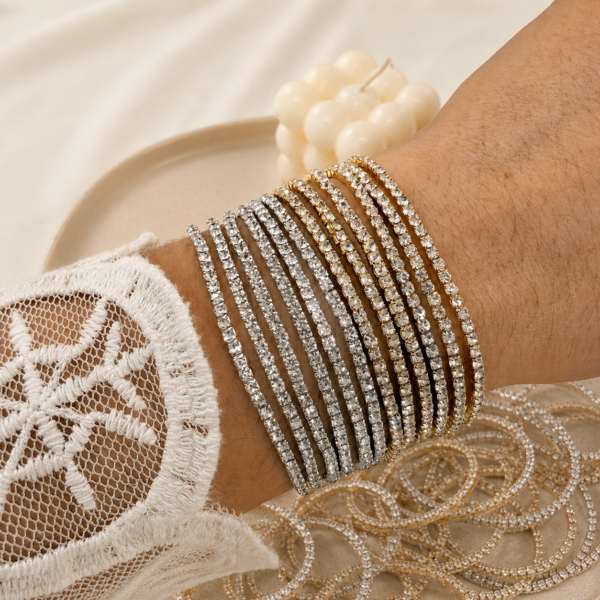 0oferta pack x 12 pulseras extensibles microzirconia.