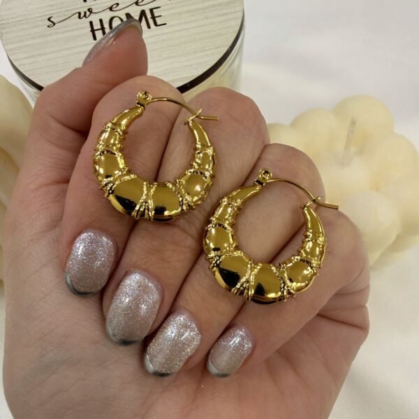 aros a argollas Acero dorado mod 27