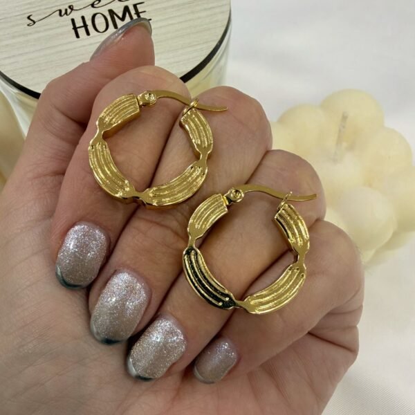 aros a argollas Acero dorado mod 26